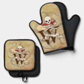 ジョリーロジャーモノグラムイニシャル 鍋つかみ&鍋敷きセット (正面/裏面)