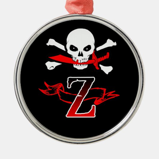 ジョリーロジャーZモノグラムイニシャル メタルオーナメント (正面)