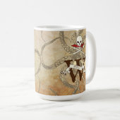 ジョリーロパーソナライズされたジャーモノグラムイニシャルマグ コーヒーマグカップ (正面右)