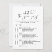 ジョリー新郎が何と言ったかブライダルシャワーゲーム 招待状 (正面)