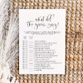 ジョリー新郎が何と言ったかブライダルシャワーゲーム 招待状