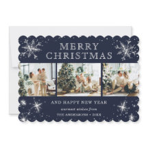 ジョリー ブルー シルバー スパークリー スノーフレーク フォト コラージュ