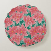 ジョリー ポインセチア パーソナライズ モノグラム ラウンドクッション (裏面)