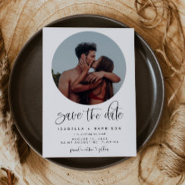 ジョリー ミニマリスト ボホー丸型 写真付き Save the Date 招待状