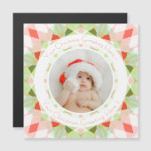 ジョリー レッド グリーン クリスマス スター 写真の記念カード (正面/裏面)