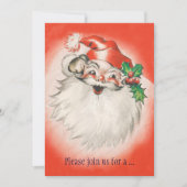 ジョリー レトロ サンタクロース クリスマスパーティー 招待状 (正面)