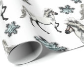 ジョルアイスランドホースと雪片 ラッピングペーパー (ロールコーナー)