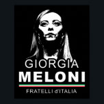 ジョルジアメローニフラテッリイタリア男性女性 ポスター<br><div class="desc">イタリア祝初の女子総理大臣ジョルジア・メローニ。男性と女性のフラテッリイタリアのグラフィックデザイン。ヴィヴァリタリア！</div>