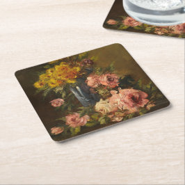 ジョルジュジャンニンヴィンテージフラワースチルライフ スクエアペーパーコースター