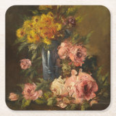 ジョルジュジャンニンヴィンテージフラワースチルライフ スクエアペーパーコースター (正面)