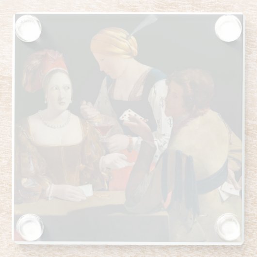 ジョルジュドゥラツアー – ダイヤモンドのエースでカンニング ガラスコースター (裏面)