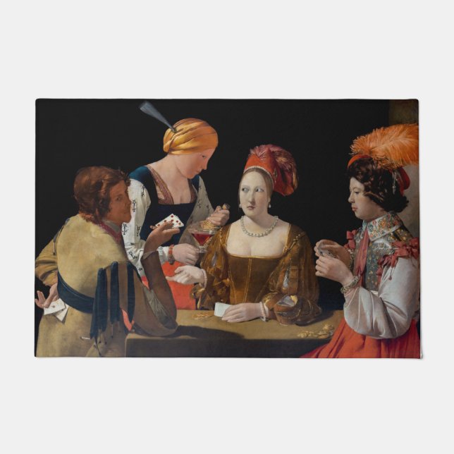 ジョルジュドゥラツアー – ダイヤモンドのエースでカンニング ドアマット (正面)