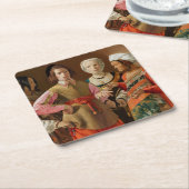 ジョルジュドゥラツアー – 占い師 スクエアペーパーコースター (アングル)