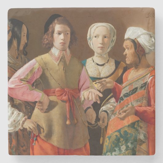 ジョルジュドゥラツアー – 占い師 ストーンコースター (正面)