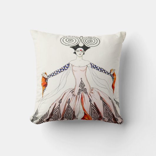 ジョルジュバルビエアールデコファッション枕 クッション (正面)