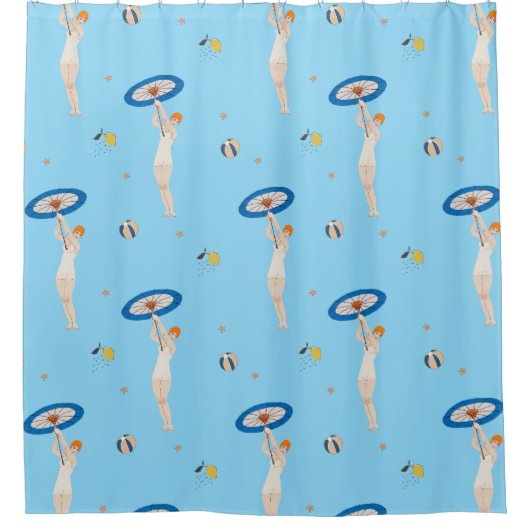 ジョルジュバルビエールオーリド1924ファッションイラストレーション シャワーカーテン (正面)