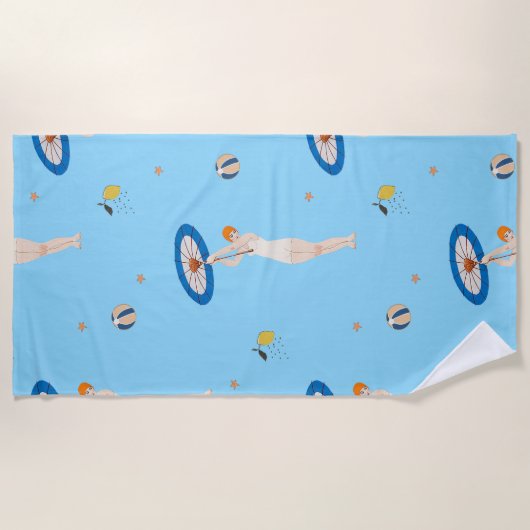 ジョルジュバルビエールオーリド1924ファッションイラストレーション ビーチタオル (正面)