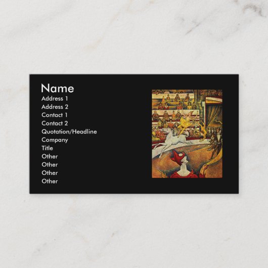 ジョルジュ・シュラトのサーカス(1891年) 名刺 (正面)