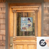 ジョルジュ・ジュラ – 自分を粉にする若い女性 ウィンドウサイン (ホームデコレーション)