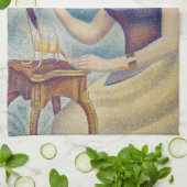 ジョルジュ・ジュラ – 自分を粉にする若い女性 キッチンタオル (折り畳み)