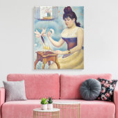 ジョルジュ・ジュラ – 自分を粉にする若い女性 キャンバスプリント (インサイチュ (リビング))