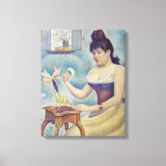 ジョルジュ・ジュラ – 自分を粉にする若い女性 キャンバスプリント (正面)