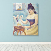 ジョルジュ・ジュラ – 自分を粉にする若い女性 キャンバスプリント (インサイチュ (ウッドフロア))