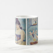 ジョルジュ・ジュラ – 自分を粉にする若い女性 コーヒーマグカップ (中央)