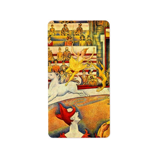 ジョルジュ・スーラのサーカス、ヴィンテージ ファインアート ラベル (正面)