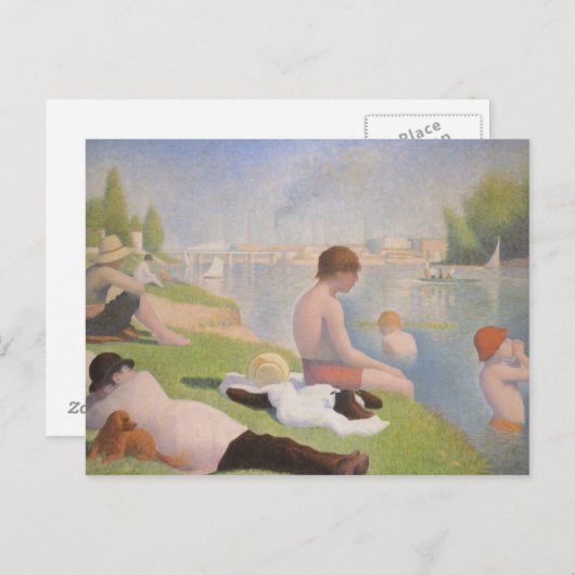 ジョルジュ・スーラの『アニエールの水浴』 ポストカード (正面/裏面)