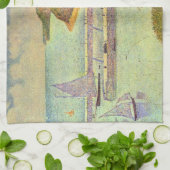 ジョルジュ・スーラの『ポルト=アン=ベッサンの港、満潮』 キッチンタオル (折り畳み)