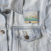 ジョルジュ・スーラ - オンルールの港の入口 缶バッジ (インサイチュ)