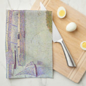 ジョルジュ・スーラ - ポート・アン・ベッサン 満潮時 キッチンタオル (四つ折り)