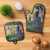 ジョルジュ・スーラ - ラ・グランド・ジャット島の午後 鍋つかみ&鍋敷きセット (トップダウン)