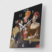 ジョルジュ・ド・ラ・トゥール - エースのダイヤで騙す スクエア壁時計 (傾斜)