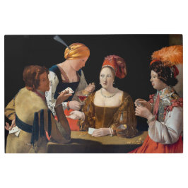 ジョルジュ・ド・ラ・トゥール - エースのダイヤで騙す メタルプリント