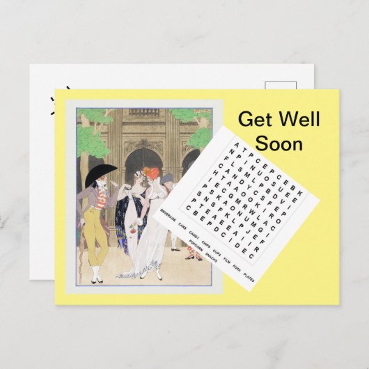 ジョルジュ・バルビエの「宮殿の美女 (1921)」 ポストカード (正面/裏面)