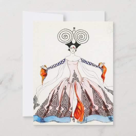 ジョルジュ・バルビエ アールデコ ファッション ノートカード (正面)