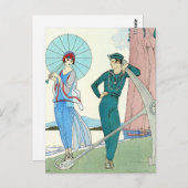 ジョルジュ・バルビエ ビーチの貴婦人 ポストカード (正面/裏面)