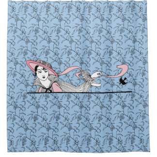 ジョルジュ・バービエ1920年代ファッションレディ&バード シャワーカーテン