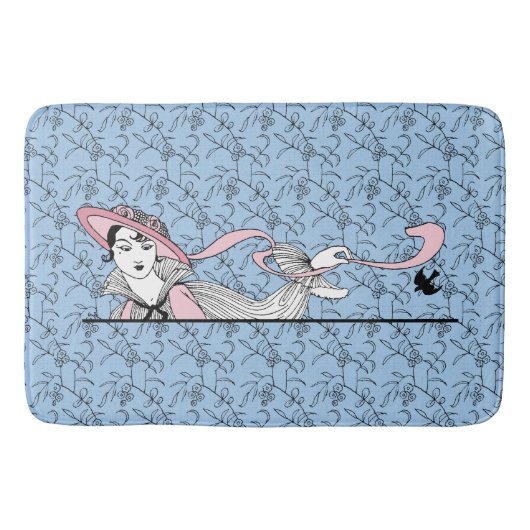 ジョルジュ・バービエ1920年代ファッションレディ&バード バスマット (正面)