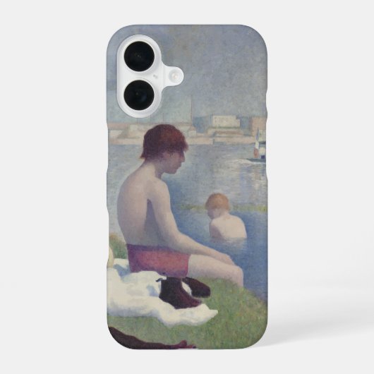 ジョルジュ・ピエール・スーラの「アニエールの浴槽」 iPhone 16ケース (裏面)