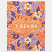 ジョルダンモダンフローラカラフル開花 フリースブランケット (正面)