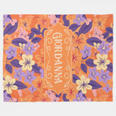 ジョルダンモダンフローラカラフル開花 フリースブランケット (正面(横))