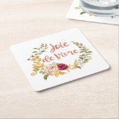 ジョワデヴィヴルフランスのことわざ スクエアペーパーコースター (アングル)