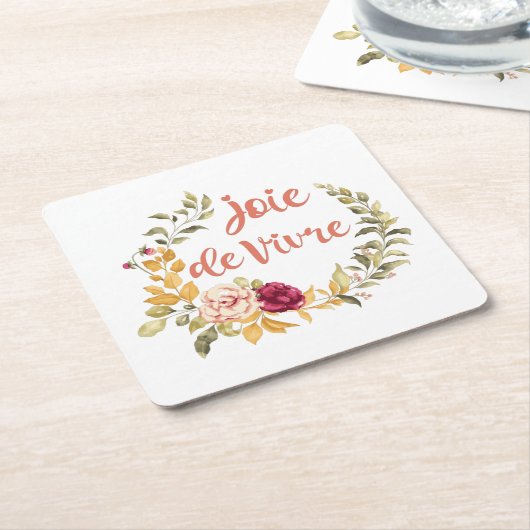 ジョワデヴィヴルフランスのことわざ スクエアペーパーコースター (アングル)