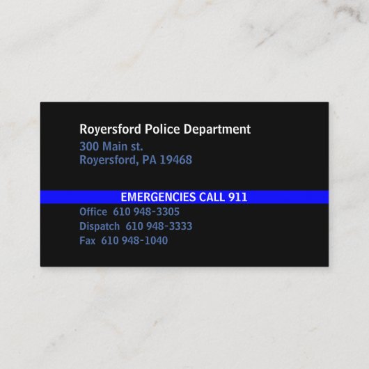 ジョンおお。II細い青い線のアメリカンフラ連絡グ 名刺 (裏面)