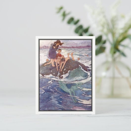 ジョンが人魚をアリス・B・ウッドワードに捕まえようとする ポストカード (スタンド正面)