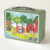 ジョンと動物農家と農場で メタルランチボックス (裏面)