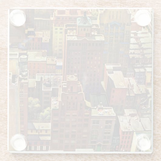 ジョンによるニューヨークシティの鳥瞰的な眺めはつまずきます ガラスコースター (裏面)